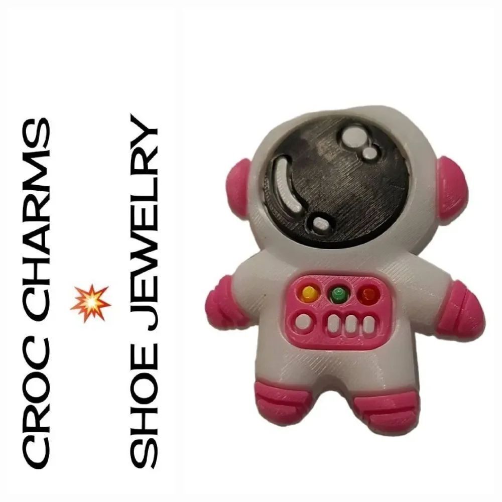 6/$20 Croc Charm 🌟 Pink Astronaut Space Suit Explorer Jibbitz Band Shoe Jewelry